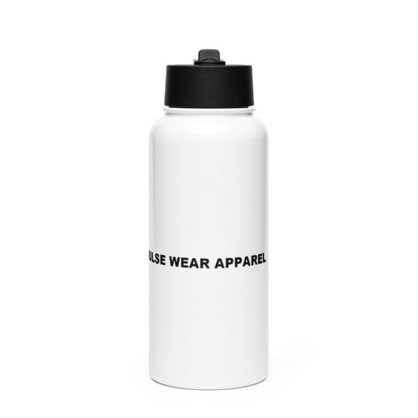 white Stainless steel water bottle with a straw lid - Image 2